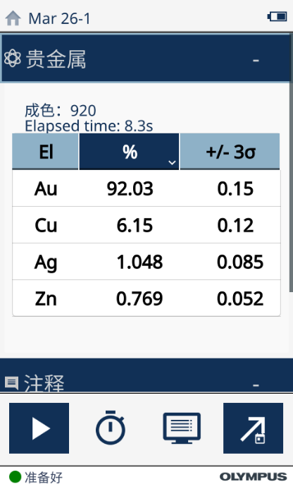 Vanta GX檢測界面示意圖