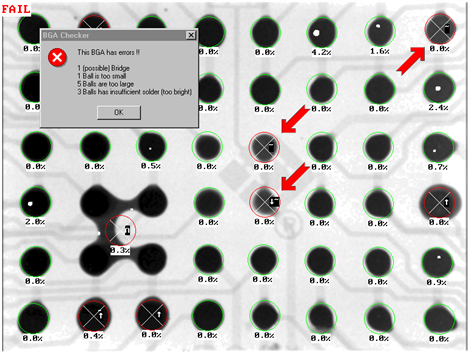 BGA 錫球自動分析示意圖